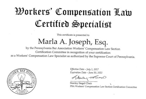 Maria A. Joseph Certification